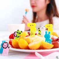 Fashion Cartoon Plastic Fruit Fork 1 Set main image 6