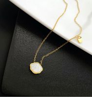 Fashion Geometric Titanium Steel Pendant Necklace Inlay Shell Stainless Steel Necklaces main image 1