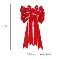 Christmas Fashion Bow Knot Cloth Flocking Fine Linen Party Hanging Ornaments sku image 2