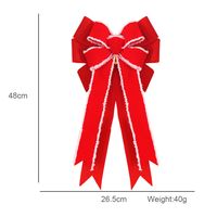 Christmas Fashion Bow Knot Cloth Flocking Fine Linen Party Hanging Ornaments sku image 1