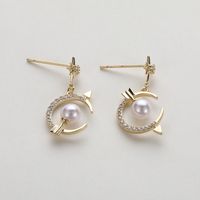 Fashion Starry Sky Copper Artificial Rhinestones Artificial Pearls Drop Earrings 1 Pair main image 4