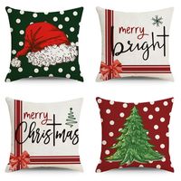 Fashion Christmas Tree Christmas Socks Letter Linen Pillow Cases main image 4