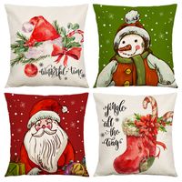 Cute Santa Claus Linen Pillow Cases main image 1