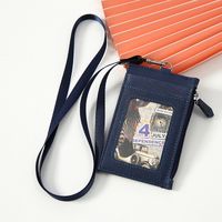 Unisex Solid Color Pu Leather Zipper Card Holders sku image 7