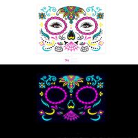 Halloween Fluorescent Funny Death Face Pasters Tattoo Sticker main image 3