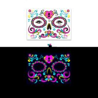 Halloween Fluorescent Funny Death Face Pasters Tattoo Sticker main image 2