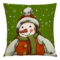 Cute Santa Claus Linen Pillow Cases sku image 3