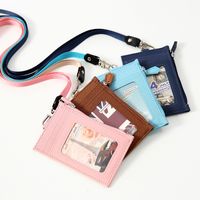 Unisex Solid Color Pu Leather Zipper Card Holders main image 6