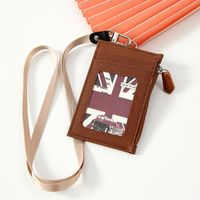 Unisex Solid Color Pu Leather Zipper Card Holders sku image 2