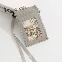 Unisex Solid Color Pu Leather Zipper Card Holders sku image 8