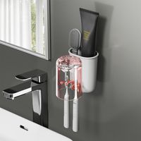 Simple Style Solid Color Plastic Toothbrush Holder sku image 4
