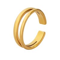 Einfacher Stil Geometrisch Titan Stahl Ringe Vergoldet Edelstahl Ringe main image 4