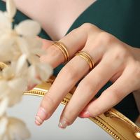 Simple Style Geometric Titanium Steel Rings Gold Plated Stainless Steel Rings main image 1