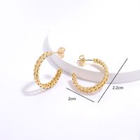 1 Pair Simple Style C Shape Gold Plated Copper Zircon Gold Plated Ear Studs sku image 1