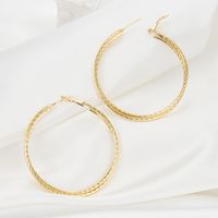 Fashion Circle Copper Gold Plated Hoop Earrings 1 Pair main image 3