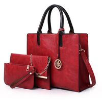 Women's Large Summer Pu Leather Fashion Bag Sets sku image 1