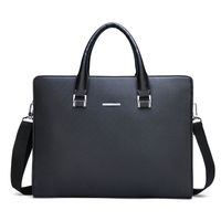Men's Business Solid Color Pu Leather Briefcases sku image 2