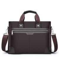 Men's Business Solid Color Pu Leather Briefcases main image 5