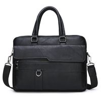 Men's Business Solid Color Pu Leather Briefcases sku image 3