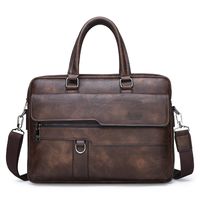 Men's Business Solid Color Pu Leather Briefcases sku image 4