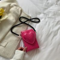 Women's Small Pu Leather Heart Shape Fashion Square Magnetic Buckle Crossbody Bag sku image 3