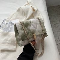 Women's Small Pu Leather Lingge Fashion Chain Square Lock Clasp Crossbody Bag main image 5