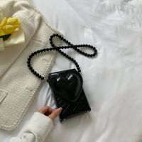 Women's Small Pu Leather Heart Shape Fashion Square Magnetic Buckle Crossbody Bag sku image 4
