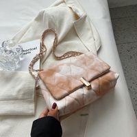 Women's Small Pu Leather Lingge Fashion Chain Square Lock Clasp Crossbody Bag sku image 4