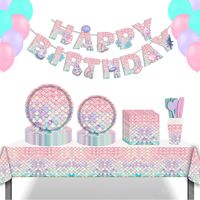 Birthday Mermaid Paper Party Tableware sku image 17