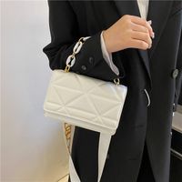 Women's Small Pu Leather Solid Color Lingge Fashion Square Magnetic Buckle Crossbody Bag main image 3