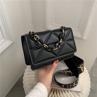 Women's Small Pu Leather Solid Color Lingge Fashion Square Magnetic Buckle Crossbody Bag sku image 2