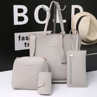 Women's Large Pu Leather Solid Color Basic Square Zipper Bag Sets main image 2