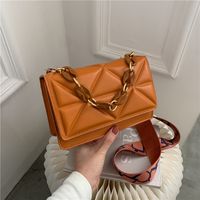 Women's Small Pu Leather Solid Color Lingge Fashion Square Magnetic Buckle Crossbody Bag sku image 4