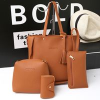 Women's Large Pu Leather Solid Color Basic Square Zipper Bag Sets main image 3
