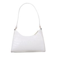 Women's Small Pu Leather Crocodile Fashion Square Zipper Underarm Bag sku image 1