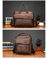 Men's Business Solid Color Pu Leather Briefcases main image 1