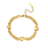 Fashion Heart Shape Stainless Steel Necklace Plating Zircon Stainless Steel Necklaces sku image 1