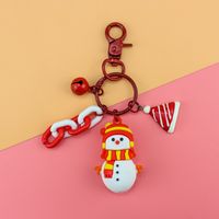 Cute Christmas Tree Santa Claus Metal Patchwork Unisex Keychain sku image 4