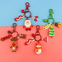 Cute Christmas Tree Santa Claus Metal Patchwork Unisex Keychain main image 1