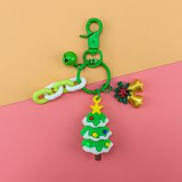 Cute Christmas Tree Santa Claus Metal Patchwork Unisex Keychain sku image 2