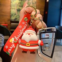Cartoon Style Santa Claus Pvc Unisex Bag Pendant Keychain main image 4