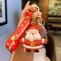 Cartoon Style Santa Claus Pvc Unisex Bag Pendant Keychain sku image 1