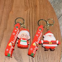 Cartoon Style Santa Claus Pvc Unisex Bag Pendant Keychain main image 3