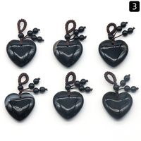Agate Crystal Semi-precious Stones Love Woven Pendant Heart-shaped Keychain Natural Stone Peach Heart Pendant sku image 13