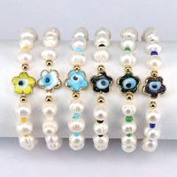 Fashion Eye Flower Artificial Pearl Copper Bracelets Irregular Beaded Pearl Bracelets 1 Piece main image 1