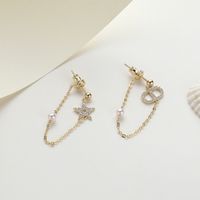 Casual Star Copper Zircon Drop Earrings 1 Pair main image 1