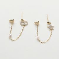 Casual Star Copper Zircon Drop Earrings 1 Pair sku image 1