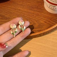 Einfacher Stil Blume Legierung Emaille Frau Ohrstecker sku image 1