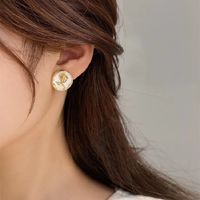 Simple Style Rose Alloy Plating Shell Women's Ear Studs main image 4