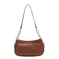 Women's Pu Leather Crocodile Fashion Quilted Square Zipper Baguette Bag sku image 1
